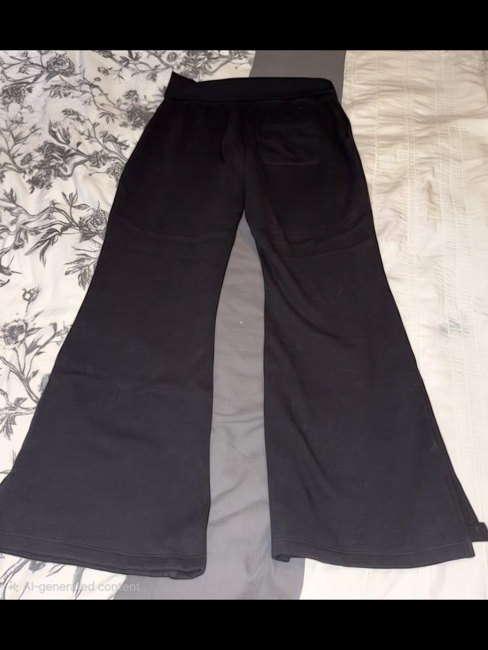 PINK Victoria's Secret Cotton Black Flared Pants Size M - Picture 2 of 3